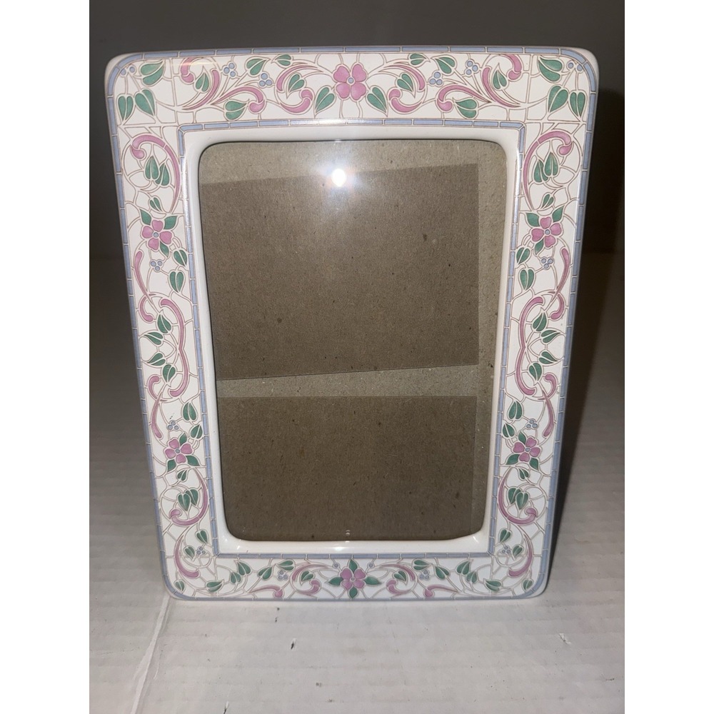 Vintage 1989 Ceramic Floral Picture FRAME